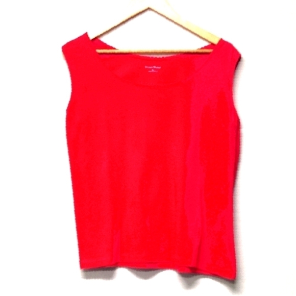 Studio Works cotton blend scoop neckline cropped red tank top Size: XL - Picture 1 of 5